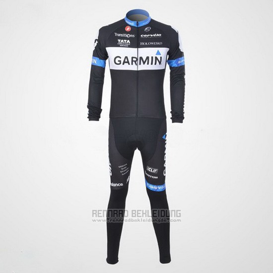 2011 Fahrradbekleidung Garmin Cervelo Wei und Shwarz Trikot Langarm und Tragerhose - zum Schließen ins Bild klicken